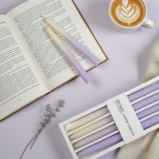 Lavender Blush Taper Candles (Set of 4)