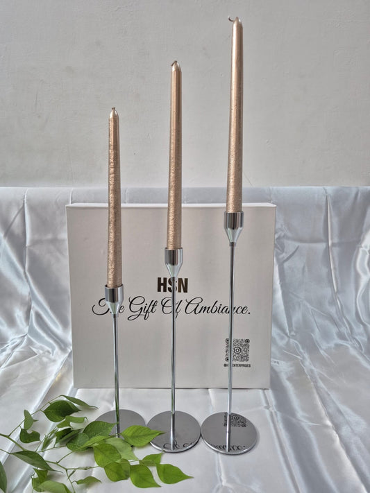 Gold Taper Candles Gift Set