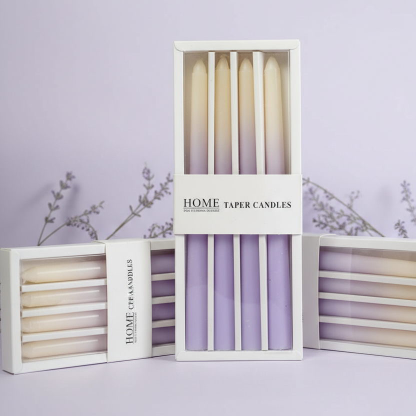 Lavender Blush Taper Candles (Set of 4)