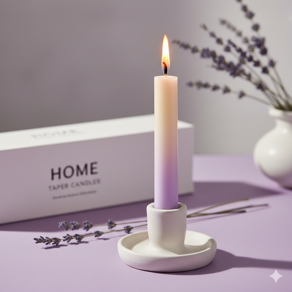 Lavender Blush Taper Candles (Set of 4)