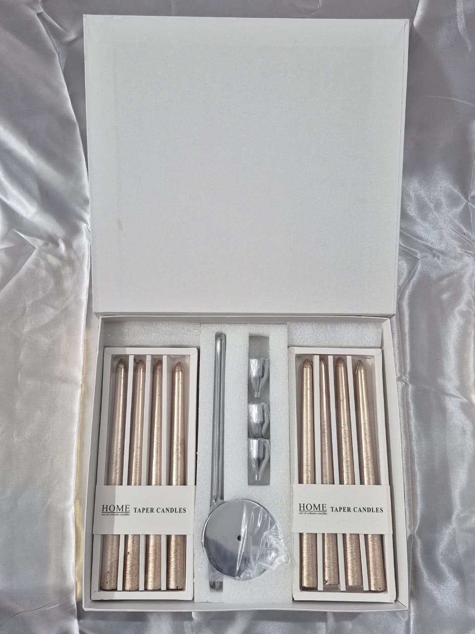 Gold Taper Candles Gift Set
