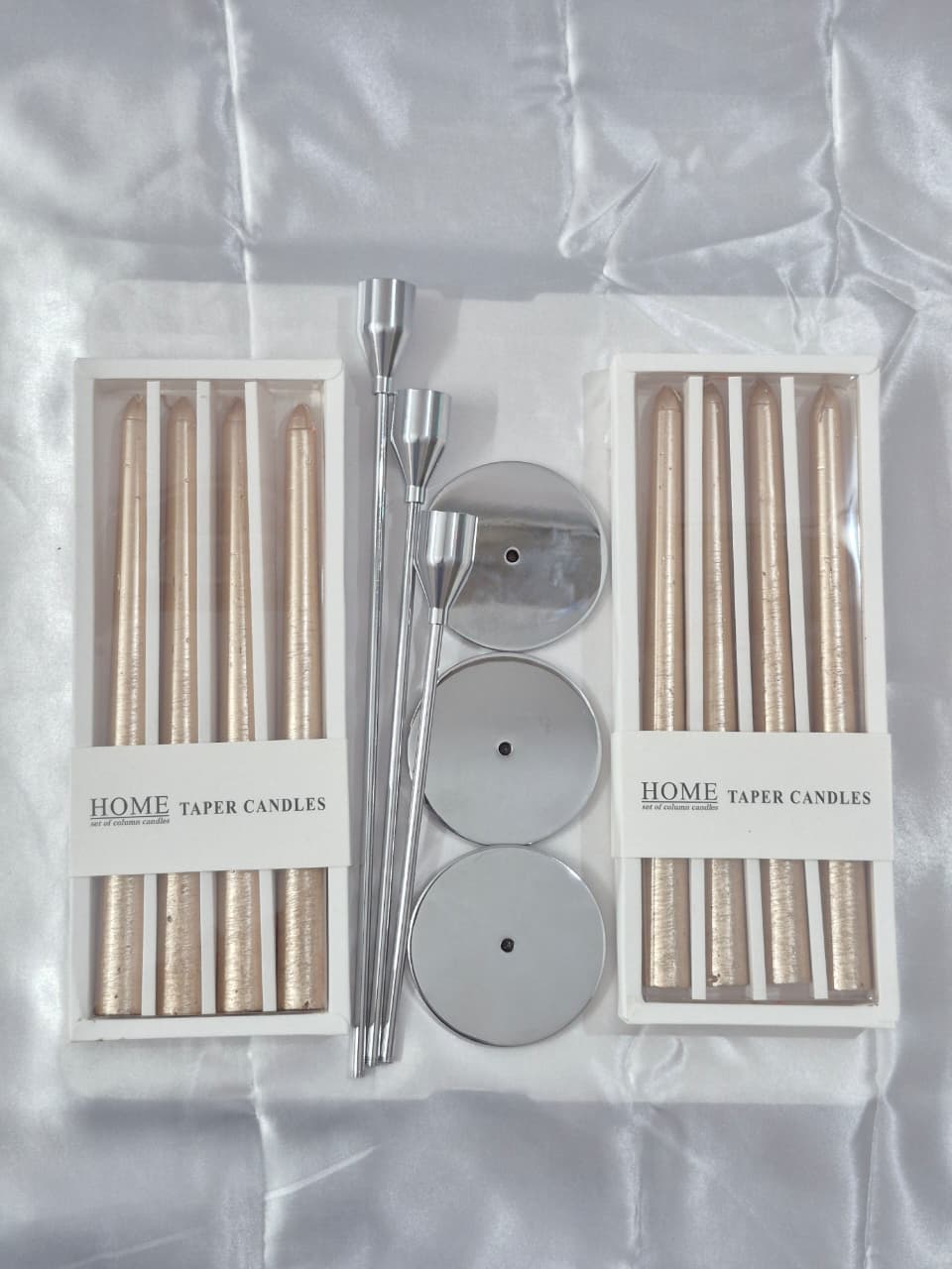 Gold Taper Candles Gift Set
