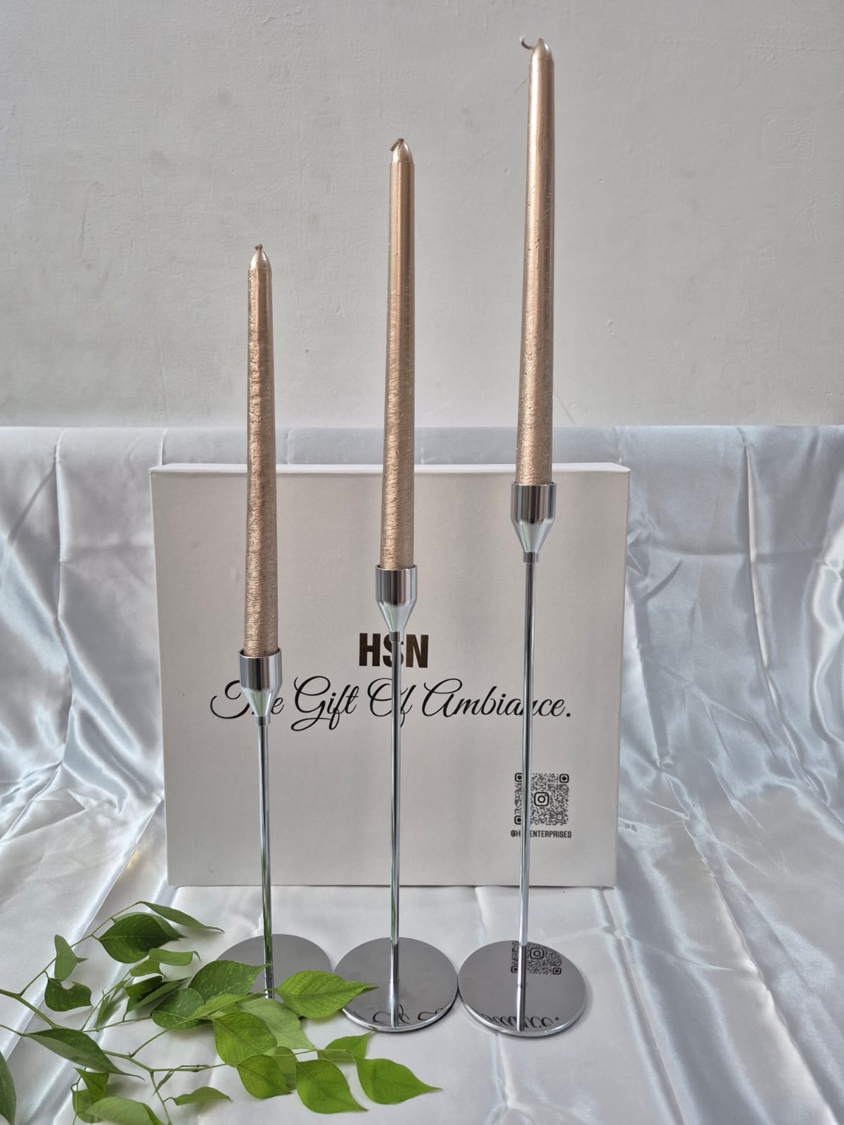 Gold Taper Candles Gift Set
