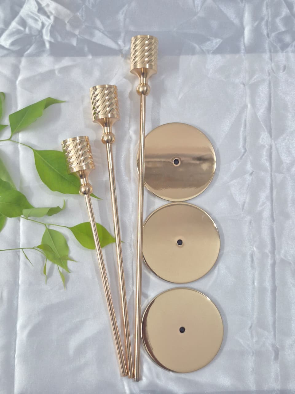 Ivory Metallic Taper Candles Gift Set