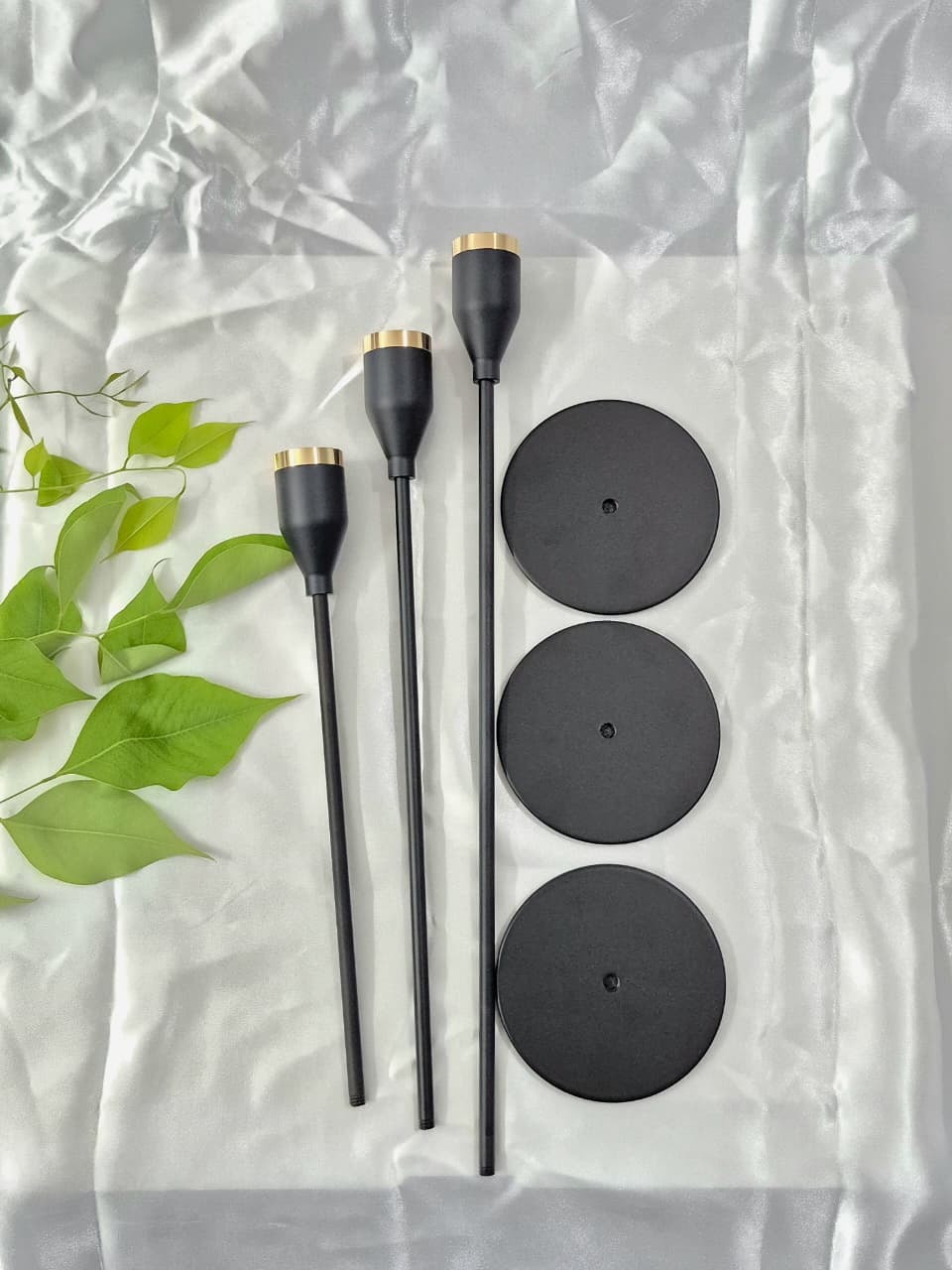 Silver Metallic Taper Candles Gift Set